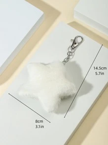 Star Design Bag Charm Solid Colour Cute - White - View 4
