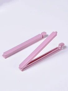6pcs/set Plastic Food Sealing Clip, Minimalist Pink Bag Clip For Home