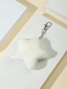Star Design Bag Charm Solid Colour Cute - White - View 3