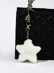 Star Design Bag Charm Solid Colour Cute - White - View 2