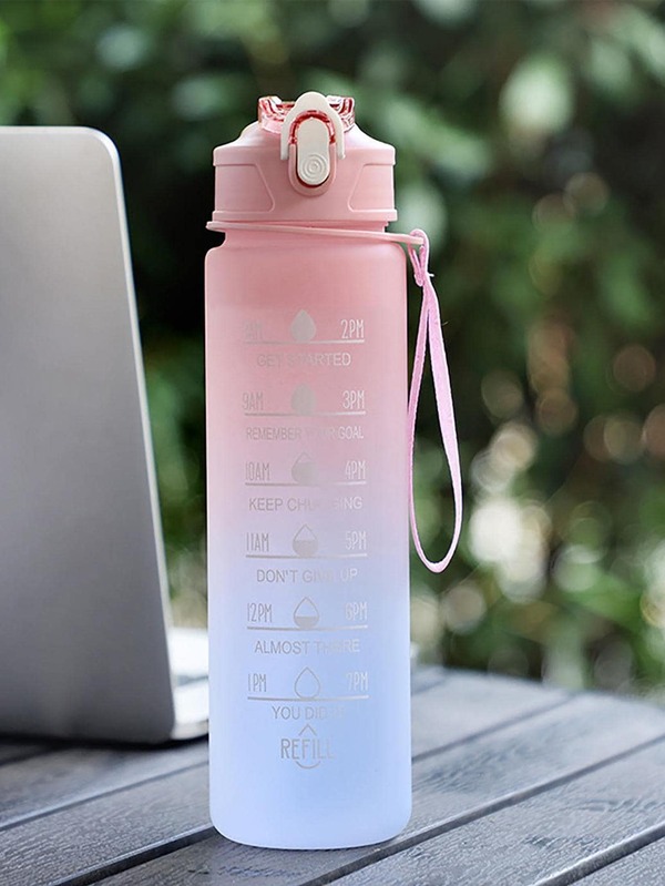 1pc 750ml Gradient Matte Pc Material Outdoor Sports Water Bottle