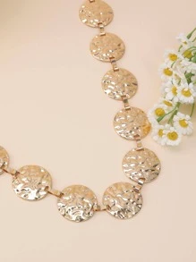 Mujer Cinturón de cadena con textura con diseño redondo de moda para Decoración de vestido - Dorado - Ver 3