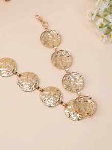 Mujer Cinturón de cadena con textura con diseño redondo de moda para Decoración de vestido - Dorado - Ver 5