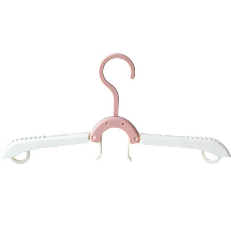 1 pieza de plástico Percha , modernista de dos tonos portátil multifuncional plegable Percha para casa - Rosa - Añade 1