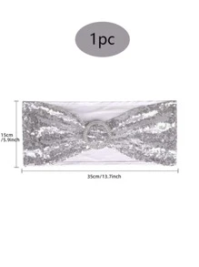 1入組戒指裝飾亮片椅子現代滌綸椅子腰帶適合派對 - 白色 - 查看 3