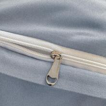 4pcs Polyester Chất xơ Màu thuần Bộ Ga Giường , Bao gồm Chăn Vừa vặn , Vỏ chăn Duvet Và Vỏ gối - Đối với Cỡ lớn Giường ( ) , Có sẵn In 3 Kích thước , 25cm Chiều sâu - Xám - Xem 5