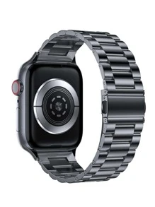男女適用的商務休閒時尚不鏽鋼金屬表帶,適用於apple Watch 42mm/44mm/45mm/49mm/38mm/40mm/41mm系列8/7/6/5/4/3/2/1/se/se2/ultra Strap Bracelet。附贈免拆裝工具 - 灰色 - 查看 2