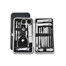 Kit Cortauñas 19 Pcs Set Para Manicura Con Estuche - Negro - Ver 2