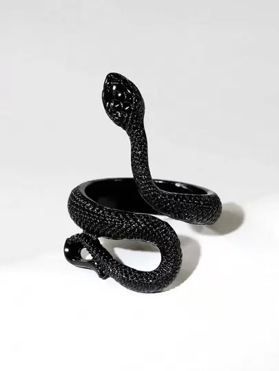 1 pieza Anillo de serpiente vintage clásico, anillos de pareja unisex