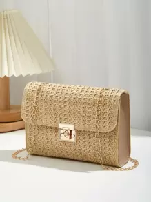 Mini Diamond Pattern Crossbody Phone Bag - Khaki - View 3