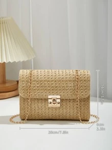 Mini Diamond Pattern Crossbody Phone Bag - Khaki - View 6