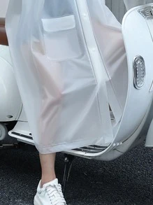 1入組PVC雨衣，現代熊和字母圖形戶外雨披 - 白色 - 查看 4