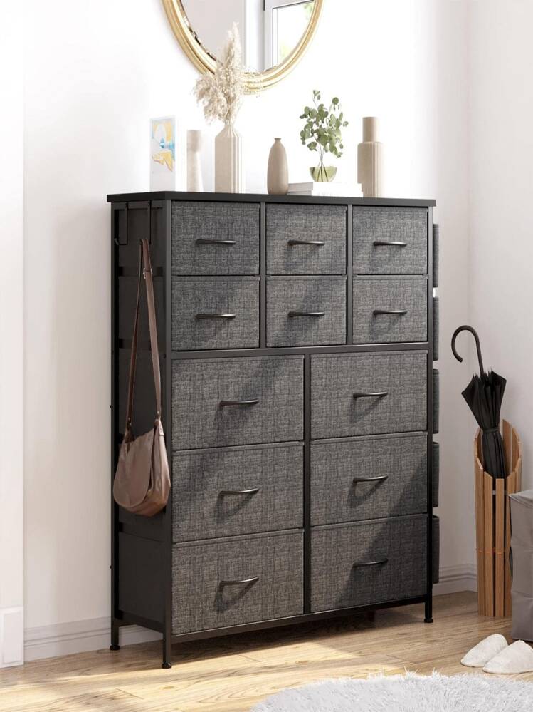 fabric drawer dresser Pellebant Vertical Storage Chest Tower with 5 Drawers - On Sale - Bed Bath & Beyond Polypropylene fiber drawers not only look great but are fade and stain resistant to help this dresser with drawers retain its great looks Tall Fabric Dresser with 12