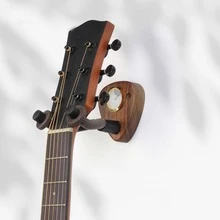 Guitar Wall Hanger 1 Pack,Guitar Hanger with Mini Hygrometer,Guitar Hook Stand Accessories for Acoustic Electric Guitar Bass,Guitar Holder for Banjo - 棕色 - 查看 1