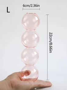 1 lọ hoa trong suốt thiết kế bong bóng, lọ hoa thủy tinh sáng tạo để trang trí nhà - Hồng - Xem 6
