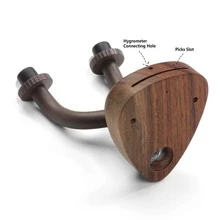 Guitar Wall Hanger 1 Pack,Guitar Hanger with Mini Hygrometer,Guitar Hook Stand Accessories for Acoustic Electric Guitar Bass,Guitar Holder for Banjo - 棕色 - 查看 4