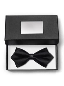 Hombres unicolor corbata de lazo - Negro - Ver 5