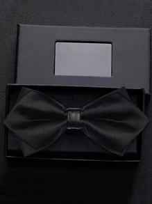 Hombres unicolor corbata de lazo - Negro - Ver 4