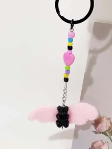 1 pieza Llavero ala & con adorno de corazón