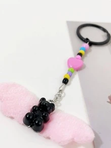 1 pieza Llavero ala & con adorno de corazón