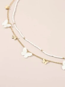 2入組/套隨機色蝴蝶墜飾串珠腰鏈 - 彩色 - 查看 5