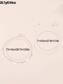 2入組/套隨機色蝴蝶墜飾串珠腰鏈 - 彩色 - 查看 6