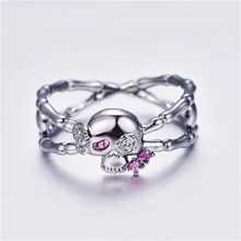 Skull Decor Ring - Red - View 2