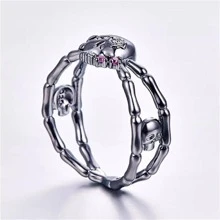 Skull Decor Ring - Red - View 3