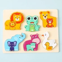 Juego de rompecabezas geométricos de madera 3D: una herramienta para promover la educación temprana y el desarrollo cognitivo de los niños, juguetes para niños, rompecabezas de madera 3D, juguetes de madera, rompecabezas, rompecabezas de madera, rompecabezas, juguetes de madera, rompecabezas de madera - Multicolor - Ver 2