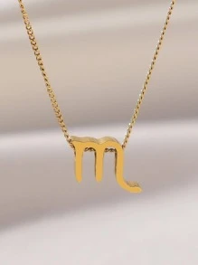 1入組時尚不銹鋼12星座吊墜項鏈適合女士適用於禮品