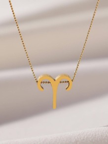 1入組時尚不銹鋼12星座吊墜項鏈適合女士適用於禮品