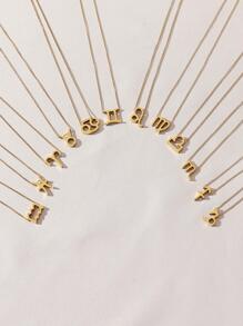 1入組時尚不銹鋼12星座吊墜項鏈適合女士適用於禮品