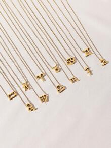 1入組時尚不銹鋼12星座吊墜項鏈適合女士適用於禮品