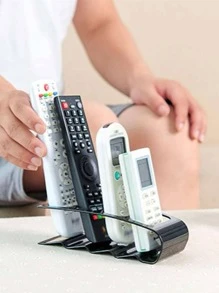 1入組遙控書桌收納簡約風黑色多功能收納支架 - 黑色 - 查看 2