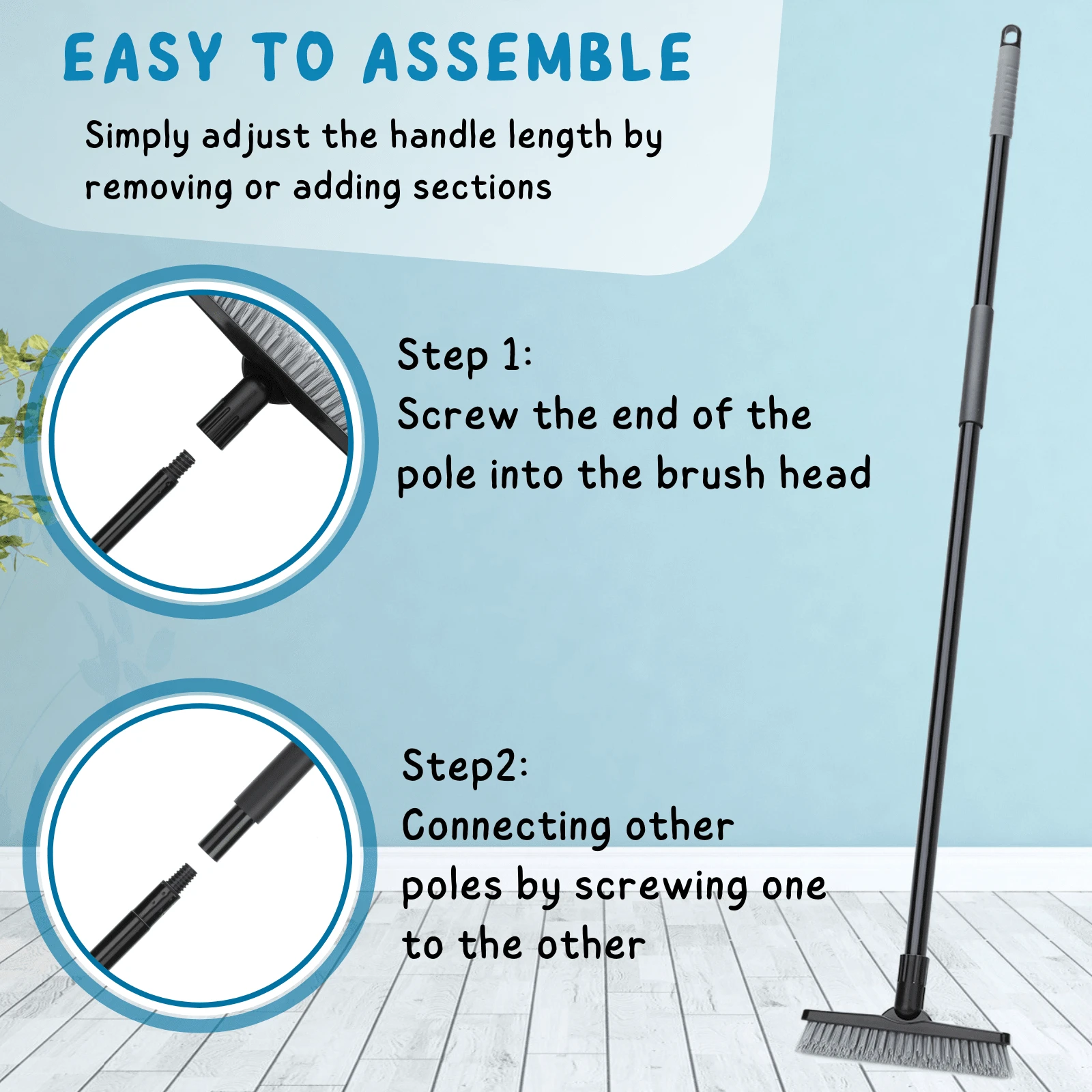 Grout Scrubber Brush for Shower, Tile Cleaning Tool with Long Handle ...