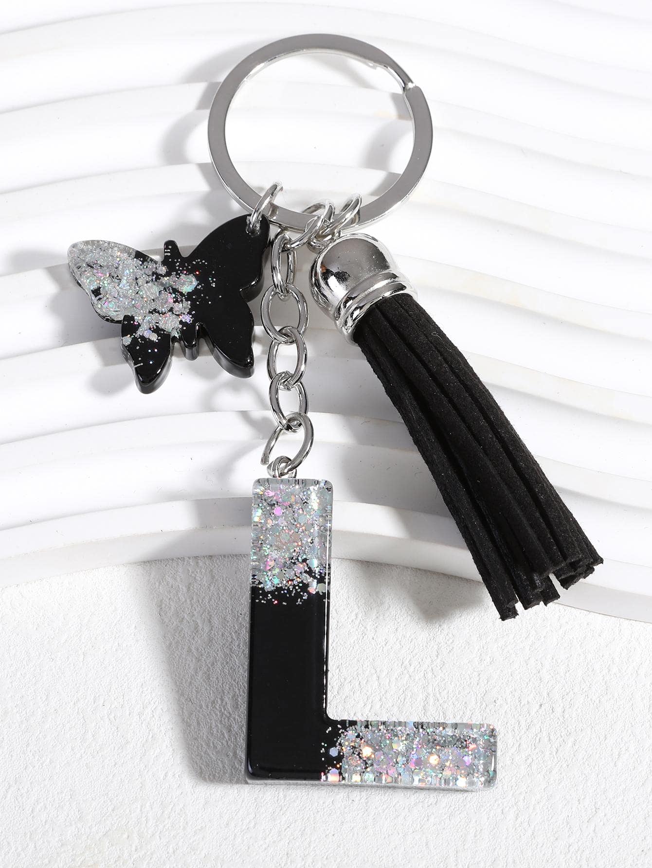 Boho Butterfly & Tassel Charm Keychain - Multicolor - View 1