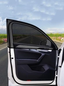 2PCs Car Window Sunshade Mesh Car Styling Breathable Sun Shade Curtain Auto Rear Side Window Sun Visor Cover Kids UV Protective - Black - View 2