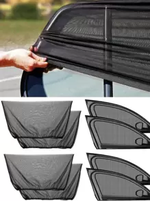2PCs Car Window Sunshade Mesh Car Styling Breathable Sun Shade Curtain Auto Rear Side Window Sun Visor Cover Kids UV Protective - Black - View 1