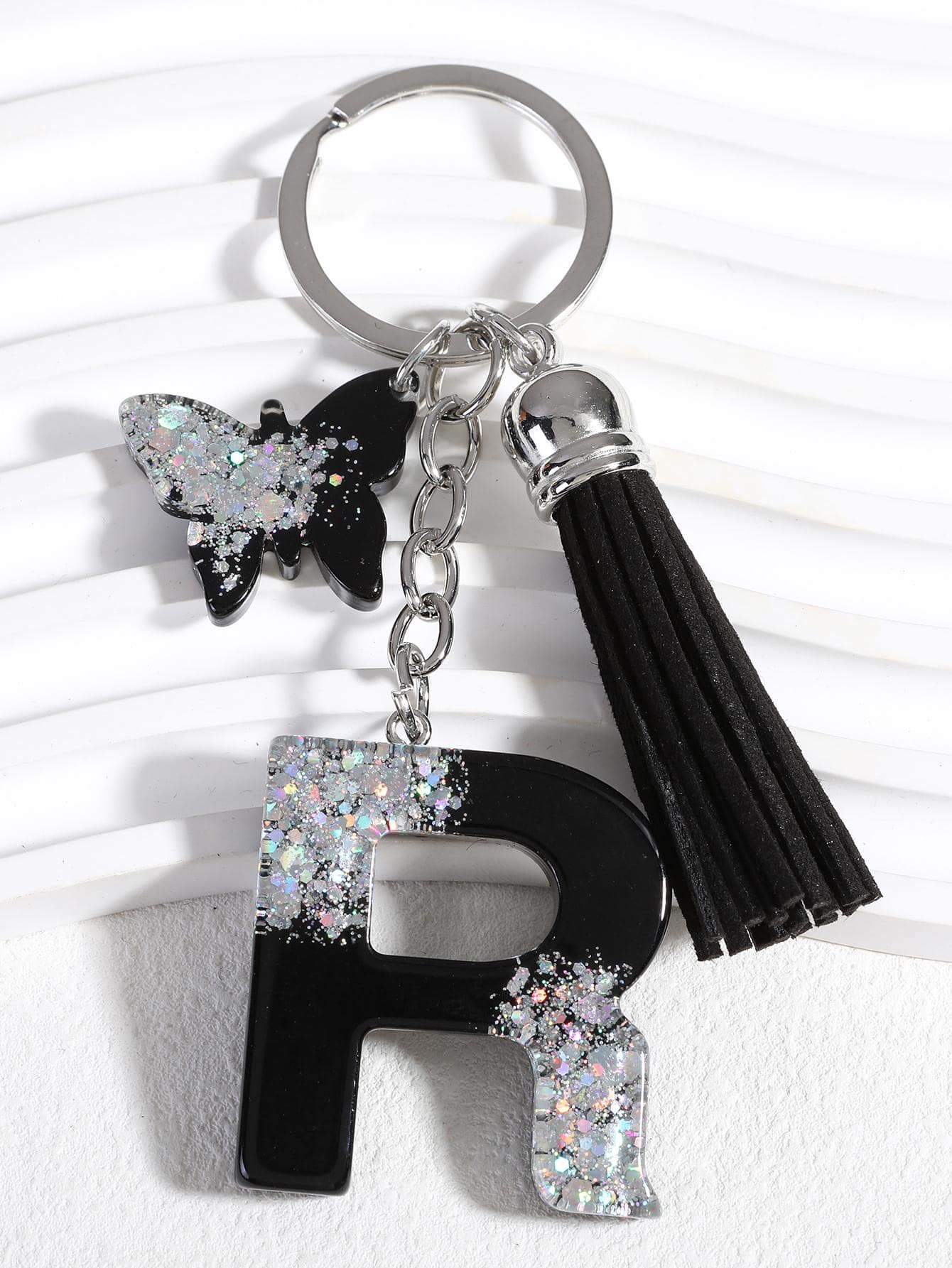 Móc khóa Bùa bướm & Tua rua phong cách Boho - Nhiều màu - Xem 1