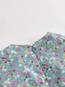 MARC&JANIE Young Girl French Countryside Style Floral Mesh Splice Sleeveless Dress, Summer