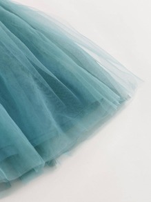 MARC&JANIE Young Girl French Countryside Style Floral Mesh Splice Sleeveless Dress, Summer