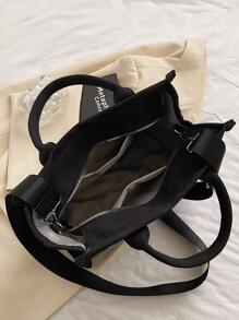 Fashionable Shoulder Tote Bag, Lightweight Canvas Handbag With Adjustable Strap, Simple Satchel Bag, Tote Bags For Students, Multiple Compartments, Perfect For Beach, School, Work & Daily Use