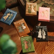 30pcs Vintage Scrapbooking Journalism Stickers Decorative Retro Character Collection Sticker - Red - View 2