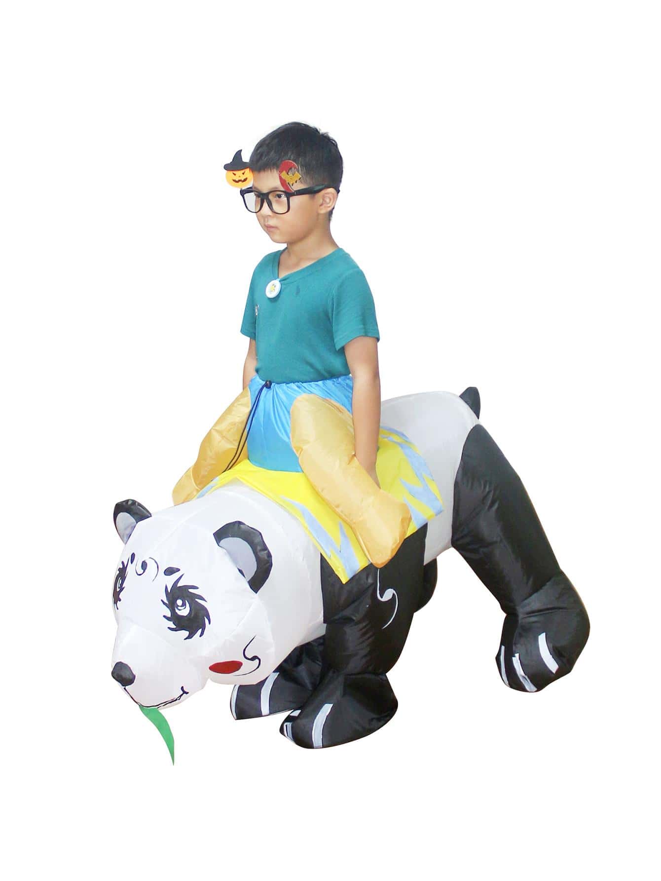Cartoon Panda Design Inflatable Costume - Black and White - View 1
