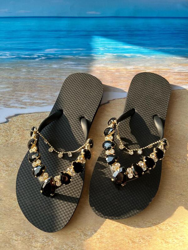 Women Rhinestone Decor FlipFlops, Fashion Beach Flip Flops SHEIN USA