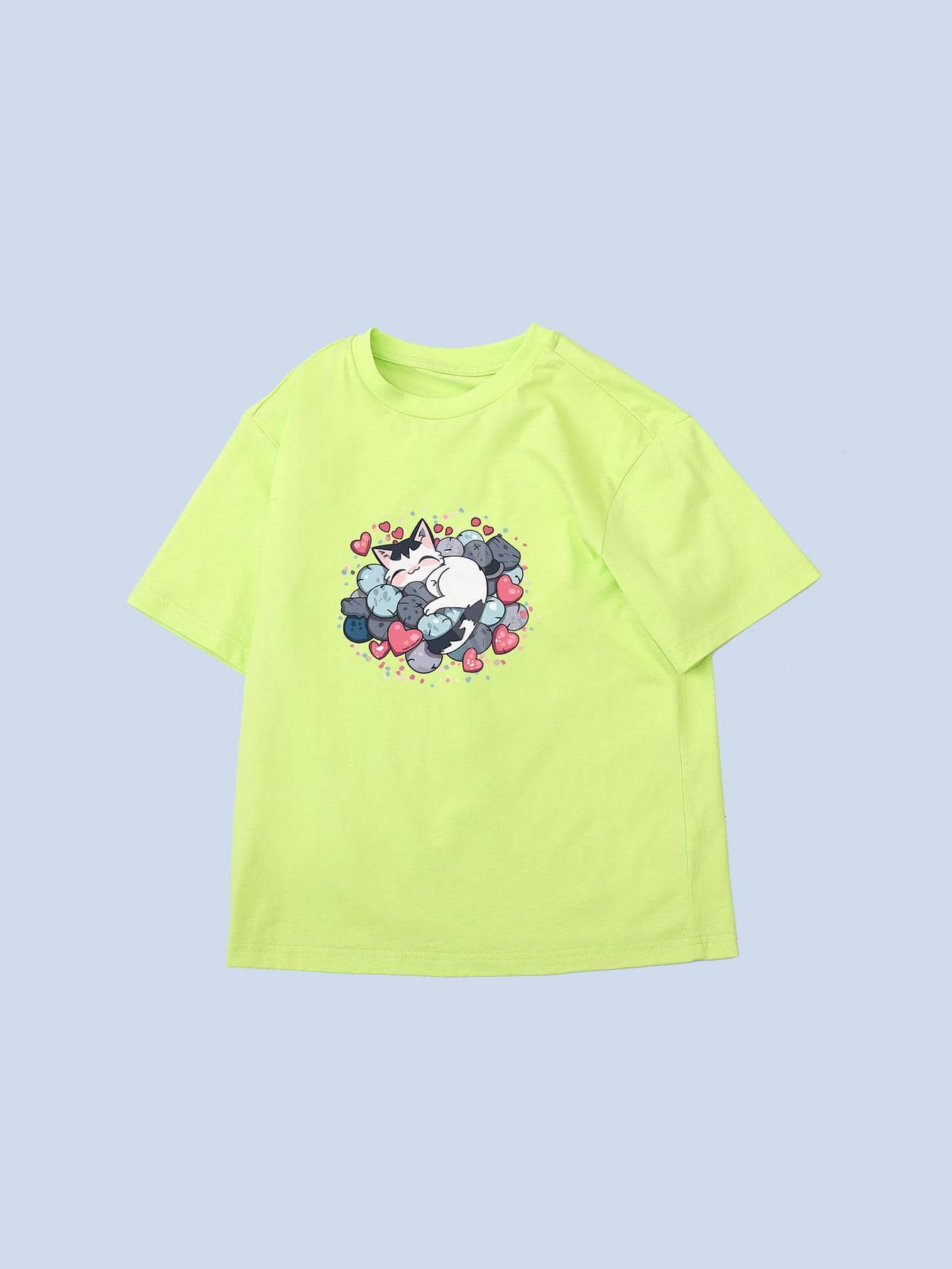 Toddler Girls Cartoon Graphic Tee - Lime Green - View 1