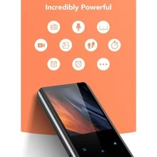 32GB MP3 Player with Bluetooth 5.0, AGPTEK A19X 2.4" Curved Screen Portable Music Player with Speaker Lossless Sound with FM Radio, Voice Recorder, Supports up to 128GB - 黑色 - 查看 3