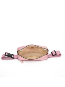 Gói Fanny nhỏ với thiết kế khóa phát hành tối giản có dây kéo - Hồng - Xem 5