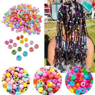 Boho 100 piezas Mini garras de pelo, accesorios de cabello decorativos de plástico coloridos, accesorios de cabello trenzado para niñas