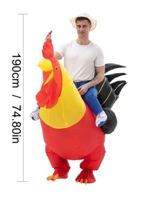 Disfraz con diseño de pollo inflable